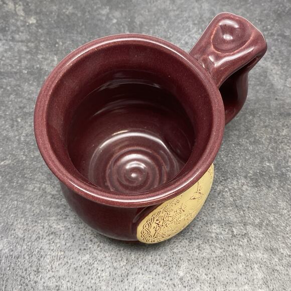 Colorado Hummingbird Graphic Burgundy Glaze 12oz Stoneware Coffee Mug Signed JC - Picture 4 of 9